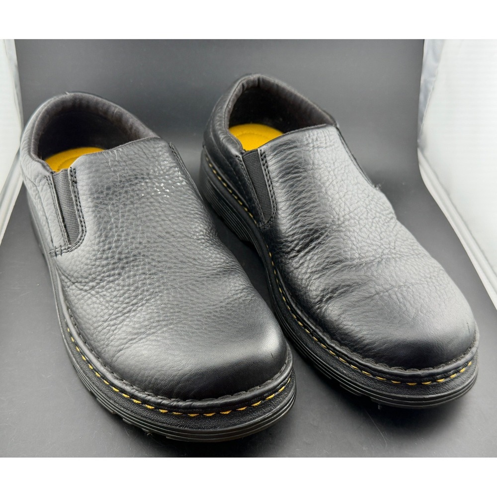 Dr. Martens Boyle: Black Tumbled Leather Slip On Loafers, AW004 KV 11 V, Mens 11